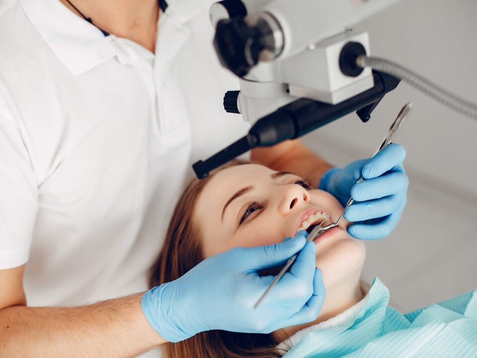 beautiful girl sitting dentist s office 1157 21006